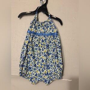 Children's Place Blue and Yellow Halter Bubble Romper Size 3T